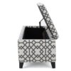 Quotient - Upholstered Storage Ottoman With Tapered Block Feet - Gray / White - Image 8