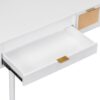Classic Wood Makeup Vanity Set With Flip-Top Mirror And Stool, Dressing Table With Three Drawers And Storage Space - White - Image 14