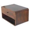 Large Curve Floating Bedside Table - Brown - Image 4