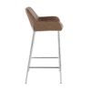 Daniella - Contemporary Fixed Height Barstool (Set of 2) - Chrome / Espresso - Image 3