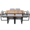 7 Pieces Outdoor Dining Set Patio Dining Table And Chair Set With And Removable Cushions For Patio, Backyard, Garden - Gray - Image 12