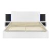Queen Size Floating Platform Bed, With LED Lights, Bedside Nightstand - White - Image 5