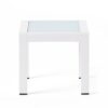 Contemporary Cape Coral Side Table With Tempered Glass Top - White - Image 5