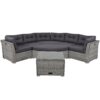 Elegant Patio Furniture Set Outdoor Daybed Rattan Sectional With Cushions And Center Table - Gray - Image 17