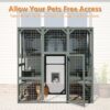 Outdoor Cat House Wooden Catio Enclosure With Cover - Large Cat Cage With Jump Platforms And Condos, Weatherproof - Gray - Image 7