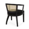 Elegant Dining Chair (Set of 2) With Cane Web Backrests And Velvet Upholstery - Black - Image 8