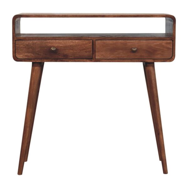 Curved Console Table - Caramel