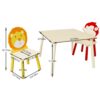 Kids Table And 2 Chairs Set, 3 Pieces Toddler Table And Chair Set, Wooden Activity Play Table Set (Lion&Monkey) - Natural - Image 15