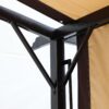 12 X 9 Ft Outdoor Patio Pergola Gazebo Steel Frame Sun Shelter With Retractable Canopy & - Beige / Brown - Image 8