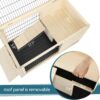 Wooden Rabbit Hutch Indoor Bunny House For Small Animals With Plastic Tray - Natural - Image 2