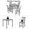 5 Piece Dining Table Set, Wooden Dining Square Table Set For 4, Counter Height Kitchen Table Set With Square Table And 4 Upholstered Chairs For Small Space - Gray - Image 6