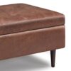 Shay - Mid Century Small Coffee Table Storage Ottoman - Distressed Saddle Brown - Image 7