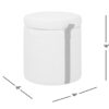 Brandy - Round Upholstered Storage Ottoman With Leather Accent - Flax White - Image 11