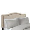 King Size Upholstered Panel Headboard With Copper Nailheads And Adjustable Metal Legs - Natural - Image 4