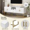Modern TV Stand For TV Up To 70", TV Cabinet With 1 Drawer, 2 Cabinets And Metal Legs, Handles And Anti-Tip Device For Living Room - White - Image 18