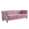 Chesterfield - Velvet Sofa 84.65" For Living Room - Pink - Image 2