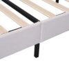 Queen Size Upholstered Platform Bed With Flower Pattern Headboard - Beige - Image 7