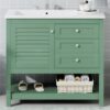 Bathroom Vanity With Undermount Sink, Free Standing Vanity Set With 2 Drawers & Soft Closing Doors, Bathroom Storage Cabinet With Feet - Green - Image 22