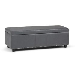 Kingsley - Large Storage Ottoman - Stone Gray