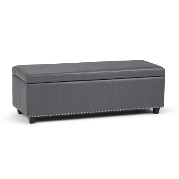 Kingsley - Large Storage Ottoman - Stone Gray