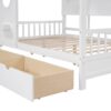 Full Size House Bed With 2 Drawers, Kids Bed With Storage Shelf - White - Image 10