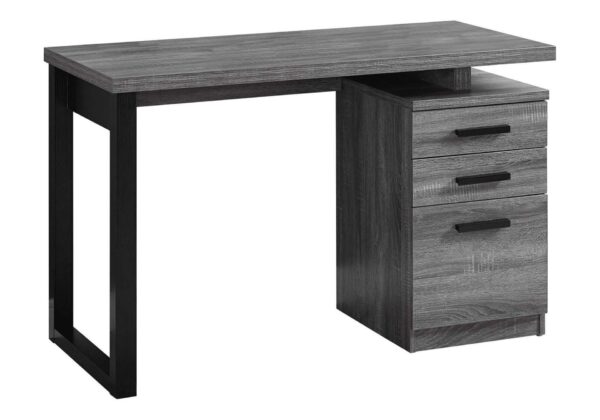 Computer Desk For Home Office, Laptop, Left, Right Set - Up, Storage Drawers, Contemporary - Gray