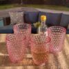 Leading Ware Diamond Cut Acrylic Glasses (Set of 4), Bpa Free, 12Oz - Pink - Image 5