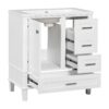 Bathroom Vanity, Modern Bathroom Cabinet With Sink Combo Set, Bathroom Storage Cabinet With A Soft Closing Door And 3 Drawers, Solid Wood Frame, Resin Basin - White - Image 16
