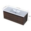 Floating 48" Bathroom Vanity With Resin Sink And Soft Close Doors California Plywood - California Walnut - Image 3