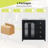 Bathroom Vanity With Two Soft Close Doors, Adjustable Shelves And Three Drawers - Black - Image 10