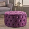 Modern Glam Ottoman Velvet - Fuchsia - Image 2