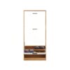Freestanding Shoe Storage Cabinet With 3 Flip Drawers - White / Natural - Image 21