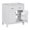 Bathroom Vanity With Ceramic Sink, Modern Single Bathroom Cabinet With 2 Doors And A Shelf, Soft Close Doors - White - Image 14
