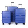 Hardshell Suitcase Spinner Wheels Pp Luggage Sets Lightweight Suitcase With Tsa Lock, 3 Piece Set (20/24/28) - Navy - Image 2