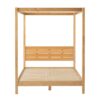 Queen Canopy Bed Frame Modern Minimalist Boho - Natural Pine - Image 2