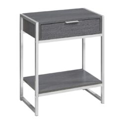 Accent Side Table, Storage Drawer, Modern - Dark Gray