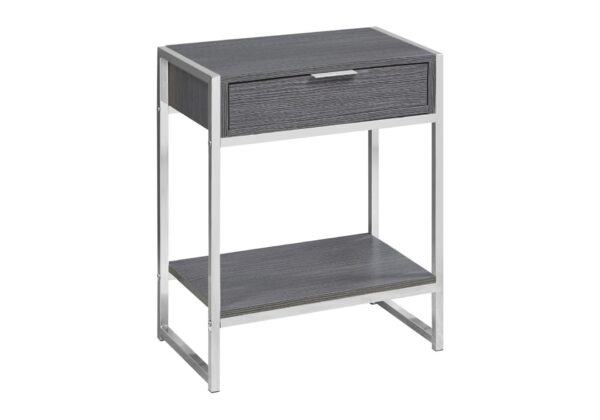 Accent Side Table, Storage Drawer, Modern - Dark Gray