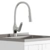 Reed - Deluxe Laundry Cabinet With Pull-Out Faucet And Stainless Steel Sink - White - Image 4