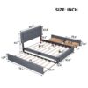 Queen Size Upholstered Platform Bed With Trundle And Drawers - Gray - Image 13
