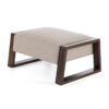 Sleek And Stylish Ottoman Polyester With Rubberwood Legs - Beige - Image 4