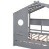 Full Size House Bed With Trundle, Modern Design For Kids With Storage Shlef - Gray - Image 11