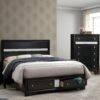 Madrid - Queen Bed With Storage Drawers And Nickel Handles - Black - Image 2