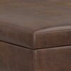 Owen - Extra Large Square Coffee Table Storage Ottoman - Distressed Chestnut Brown - Image 9