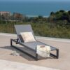 Chaise Lounge With 5 Reclining Positions, Outdoor Patio Lounge Chairs - Black / Gray - Image 4