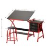 Drafting Table With Stool - Red - Image 2