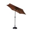 8.8' Outdoor Aluminum Patio Umbrella, Patio Umbrella, Market Umbrella With 33 Pounds Round Resin Umbrella Base, Push Button Tilt And Crank Lift - Taupe - Image 4