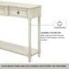 Console Table Sofa Table With Drawers For Entryway With Projecting Drawers And Long Shelf - Antique White - Image 8