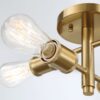 Ephemeral - 4 Lights Semi Flush Mount Retro Hallway Kitchen Bedroom Living Room Ceiling Pendant - Antique Brass / Clear / Gold - Image 5