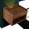 Upholstered King Size Bed Frame Of Velvet Tufted Headboard With Floating Nightstand LED / USB Built-In - Dark Green - Image 11