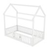 Wood House Bed With Fence And Door - White - Image 6